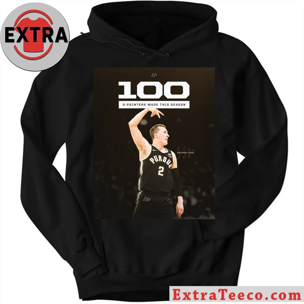 Official Fletcher Loyer of the Purdue Boilermakers basketball team has officially reached 100 successful three-point shots Shirt