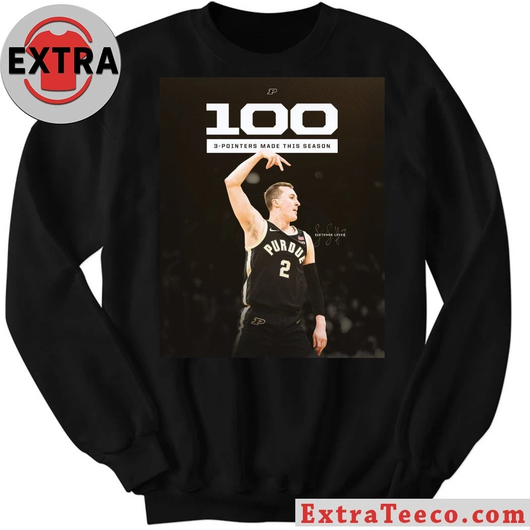 Official Fletcher Loyer of the Purdue Boilermakers basketball team has officially reached 100 successful three-point shots Shirt