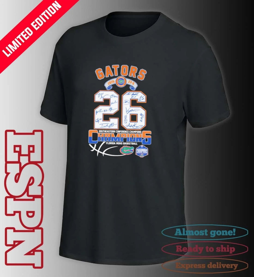 Official Florida Gators 2026 SEC Men’s Basketball Champions 23-6 Signatures Shirt