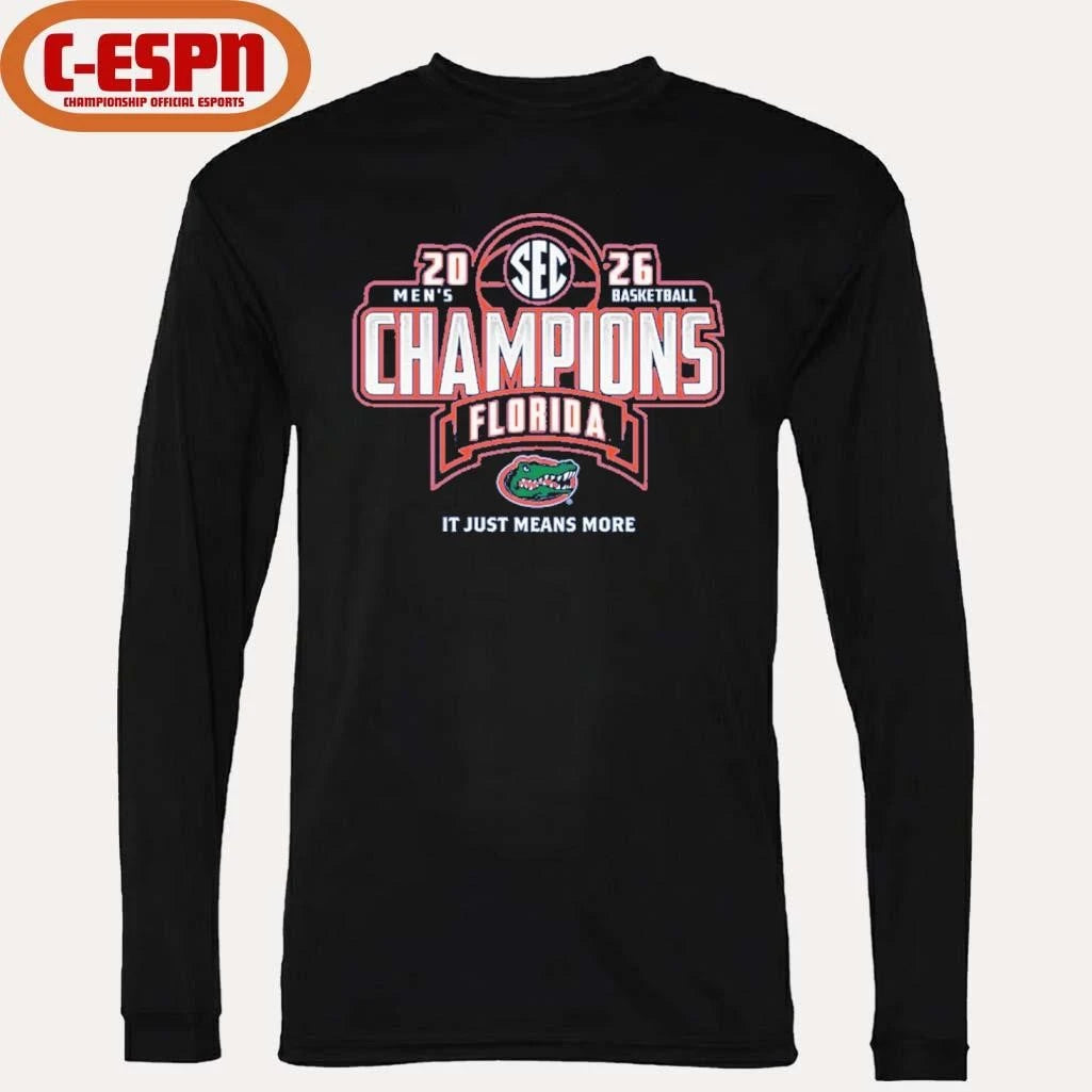 Official Florida Gators 2026 SEC Men’s Basketball Regular Season Champions Locker Room T-Shirt