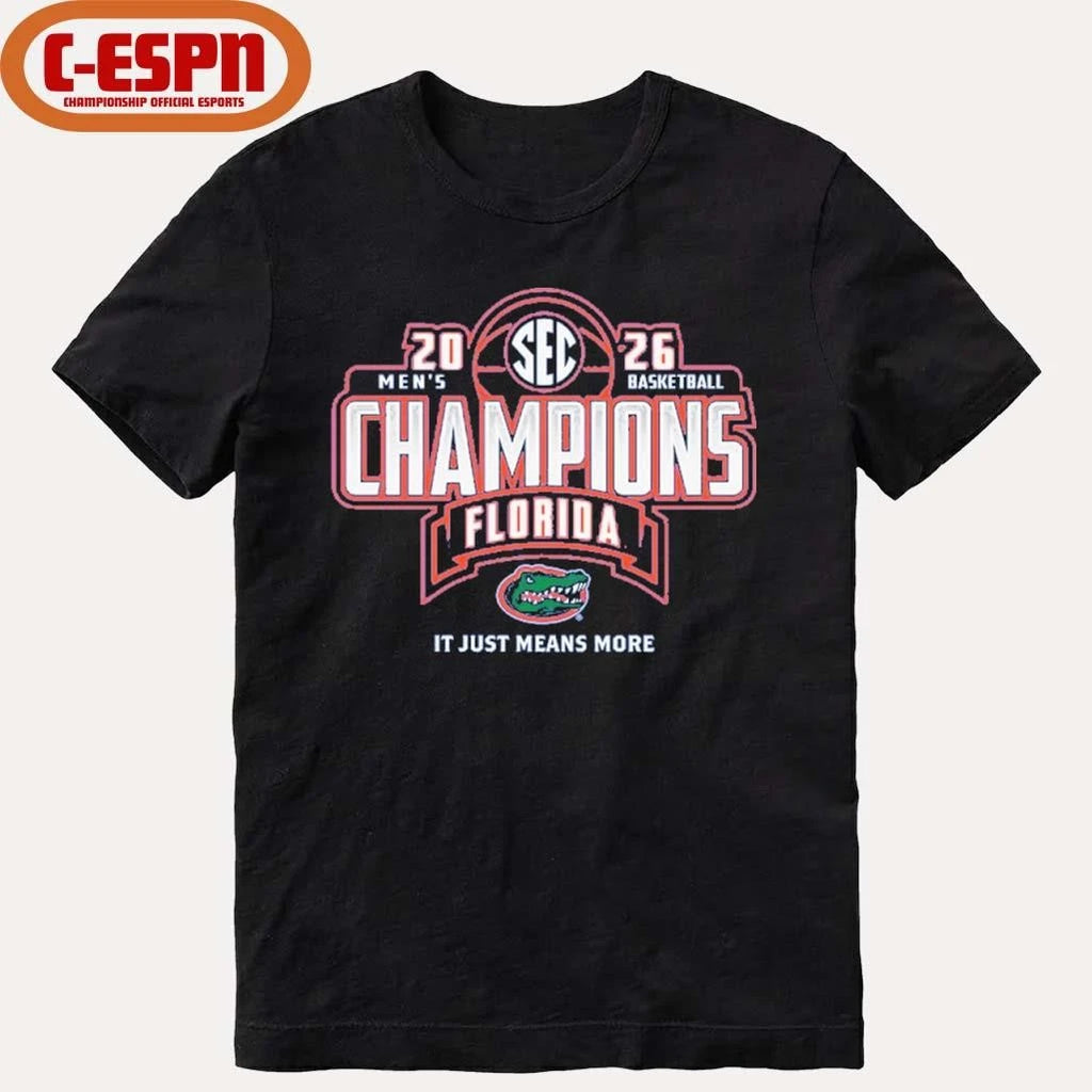 Official Florida Gators 2026 SEC Men’s Basketball Regular Season Champions Locker Room T-Shirt