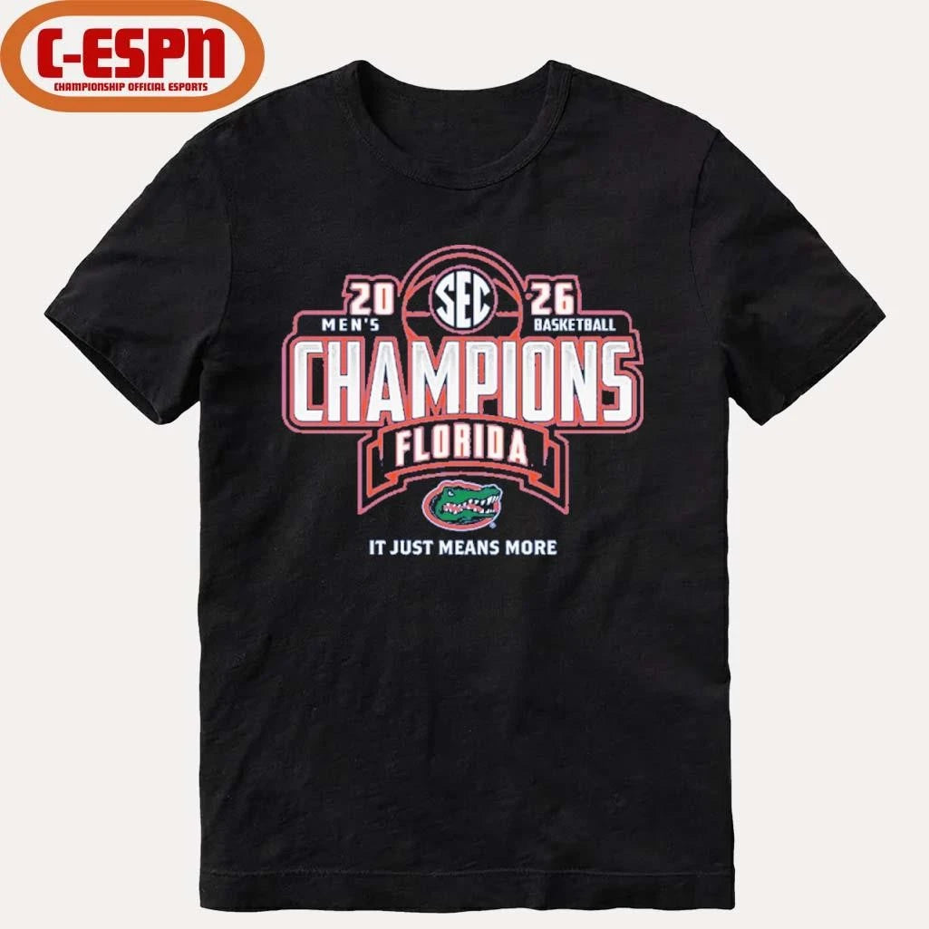 Official Florida Gators 2026 SEC Men’s Basketball Regular Season Champions Locker Room T-Shirt