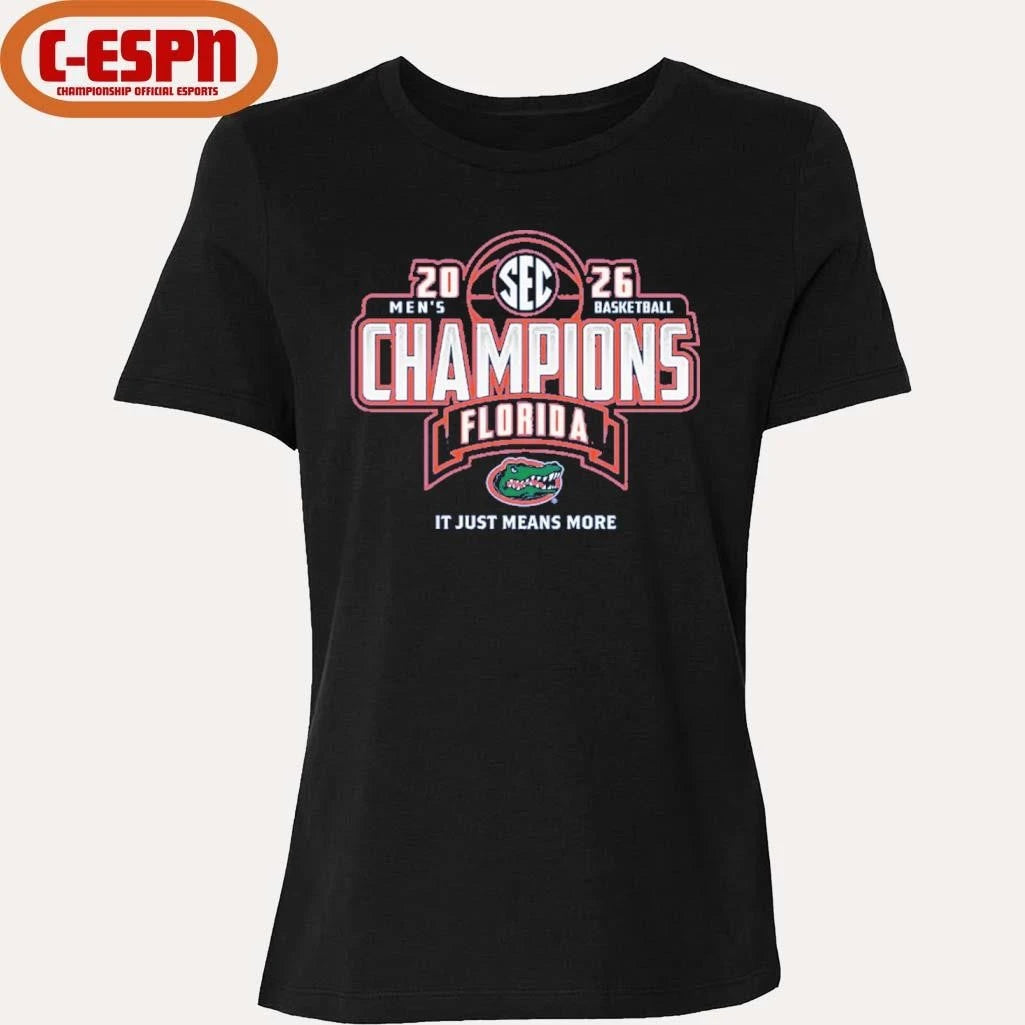 Official Florida Gators 2026 SEC Men’s Basketball Regular Season Champions Locker Room T-Shirt