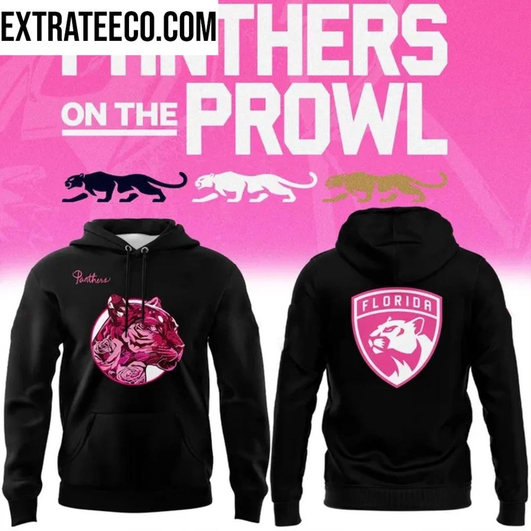 Official Florida Panthers 2025 Pink in the Rink Logo Black T-Shirt