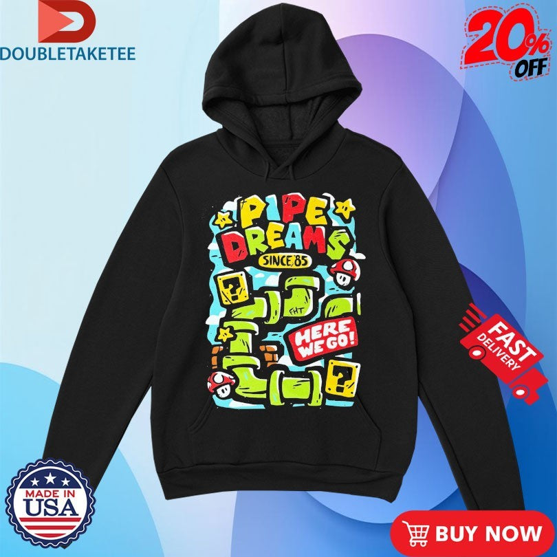 Official Flying House Threads Pipe Dreams Here We Go Shirts