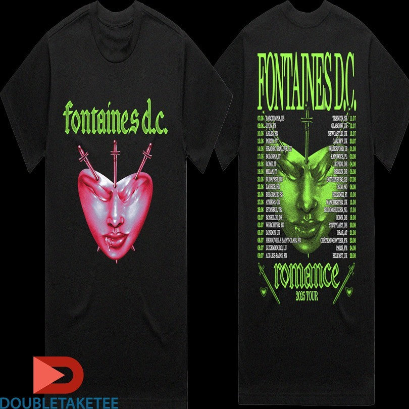Official Fontaines Dc Favourite Heart Summer 2025 Tour Dates Shirts