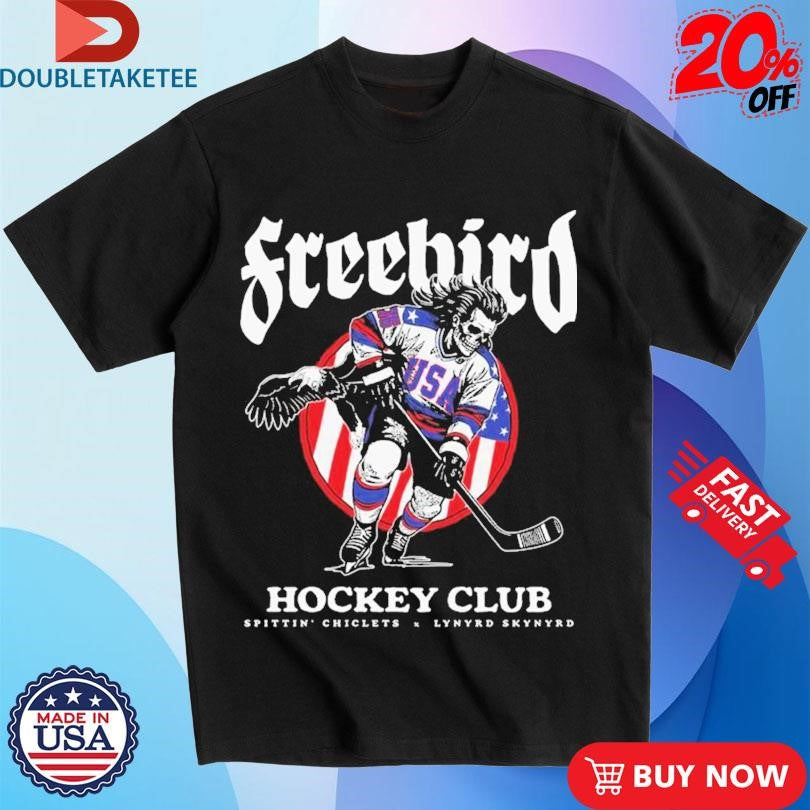 Official Freebird USA Hockey Club Spittin’ Chiclets x Lynyrd Skynyrd Shirts