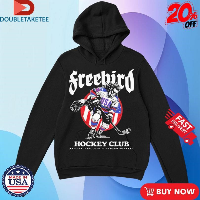 Official Freebird USA Hockey Club Spittin’ Chiclets x Lynyrd Skynyrd Shirts