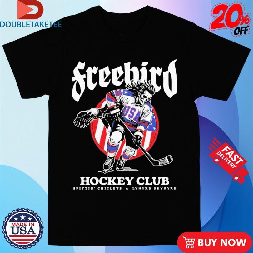 Official Freebird USA Hockey Club Spittin’ Chiclets x Lynyrd Skynyrd Shirts