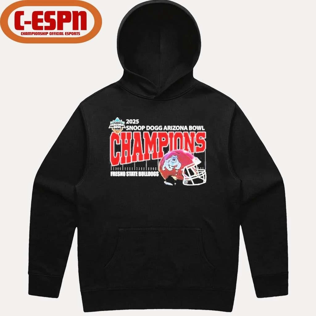 Official Fresno State Bulldogs 2025 Snoop Dogg Arizona Bowl Champions Helmet Shirt