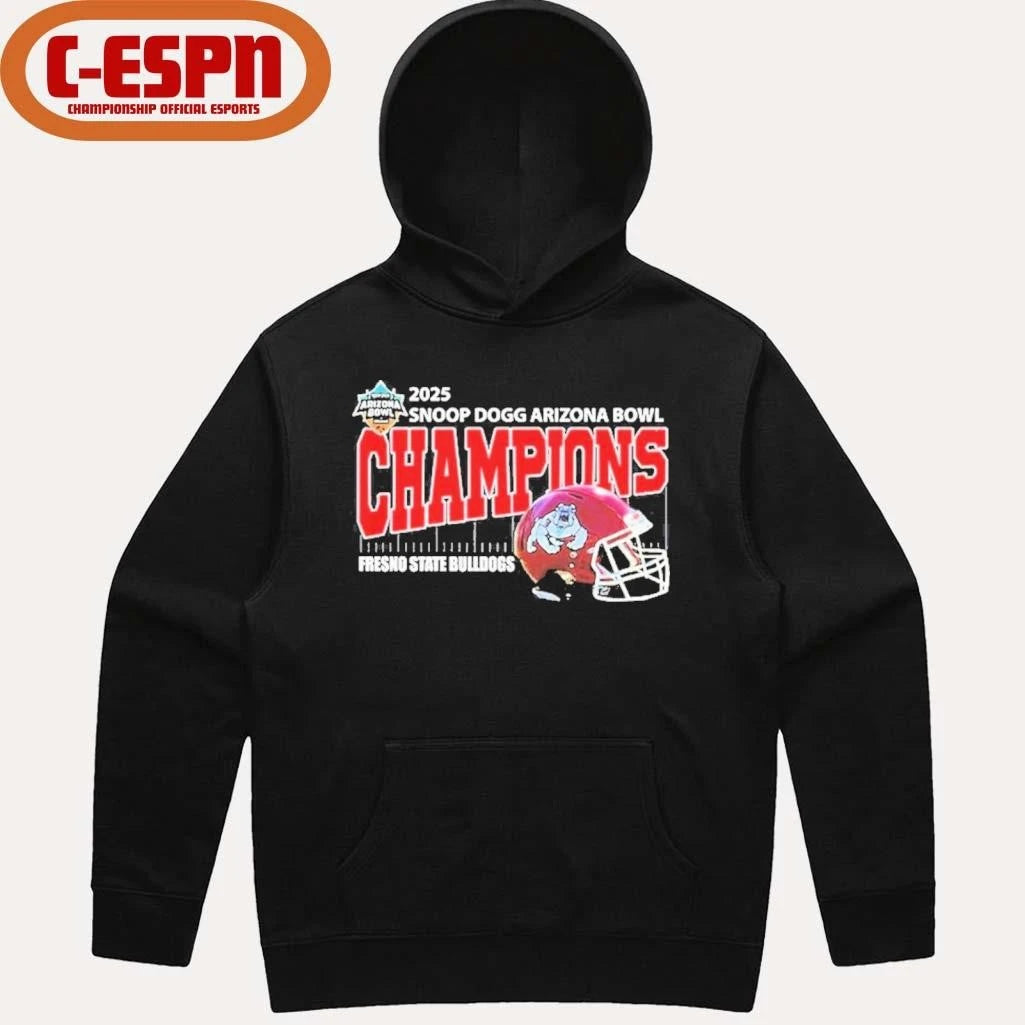 Official Fresno State Bulldogs 2025 Snoop Dogg Arizona Bowl Champions Helmet Shirt