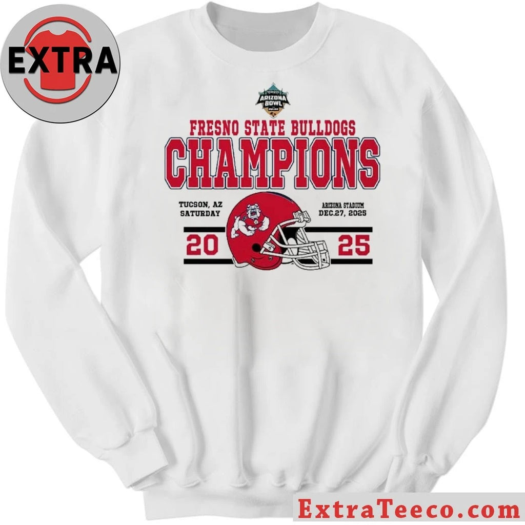 Official Fresno State Bulldogs Football Champions 2025 Snoop Dogg Arizona Bowl presented by Gin And Juice Helmet And Logo T-Shirt