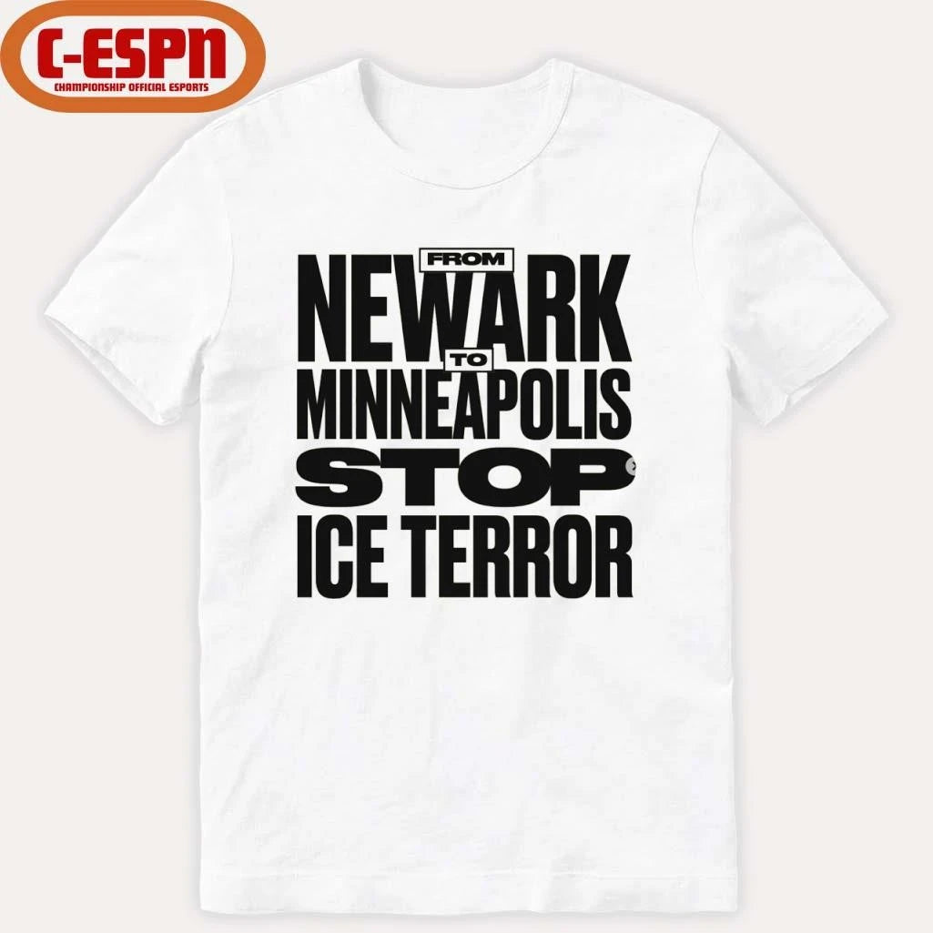 Official From Newark To Minneapolis Stop Ice Terror T-Shirt