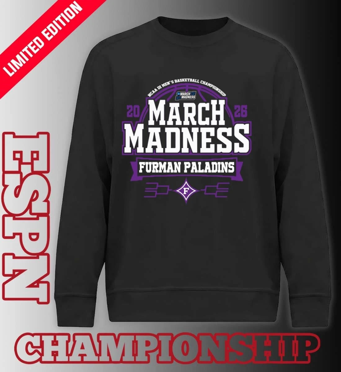 Official Furman Paladins March Madness 2026 NCAA DI Men’s Basketball Tournament T-Shirt