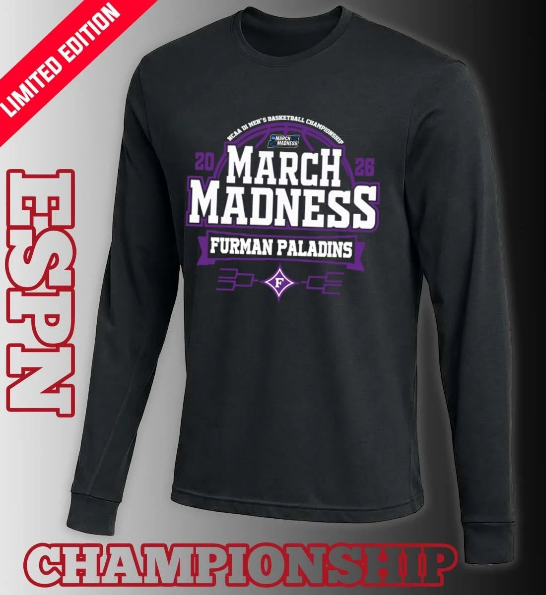 Official Furman Paladins Men’s Basketball March Madness Bound T-Shirt