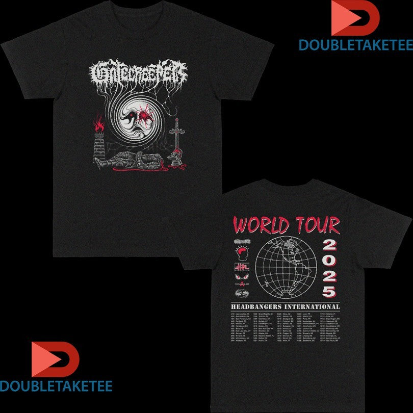 Official Gatecreeper Headbangers International Knight Tour 2025 Shirts