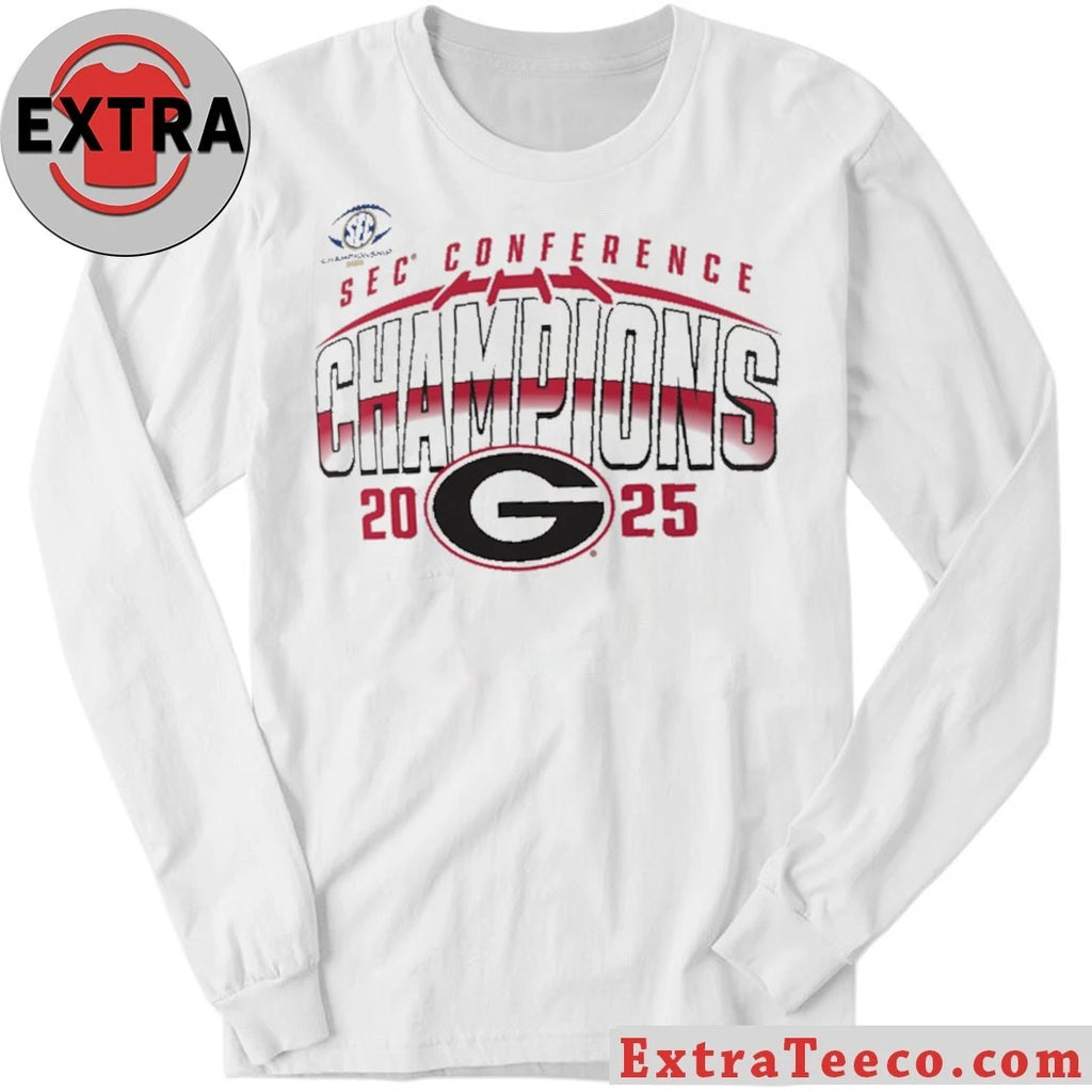 Official Georgia Bulldogs 2025 SEC Football Champions Locker Room Logo Shirt