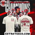 Official Georgia Bulldogs 2025 SEC Football Champions Score Helmet And Logo Hoodie Shirts