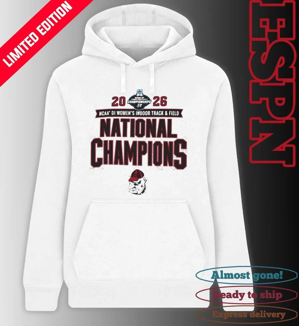 Official Georgia Bulldogs 2026 NCAA DI Women’s Indoor Track &amp; Field National Champions T-Shirt