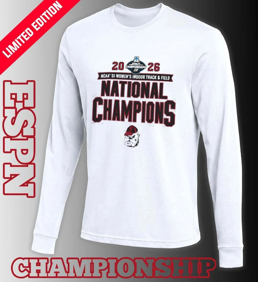 Official Georgia Bulldogs 2026 NCAA DI Women’s Indoor Track &amp; Field National Champions T-Shirt