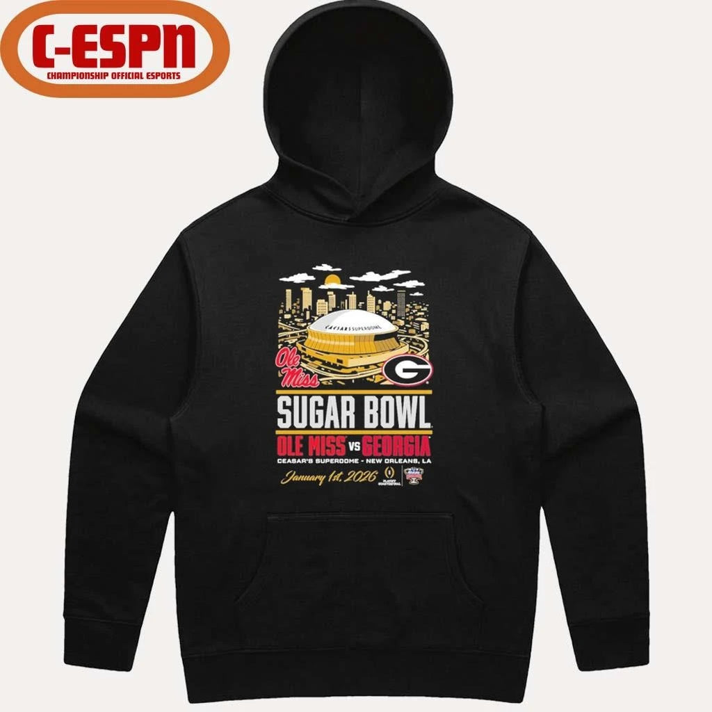 Official Georgia Bulldogs 2026 Sugar Bowl Head to Head Vs Ole Miss January 1st Stadium Shirt