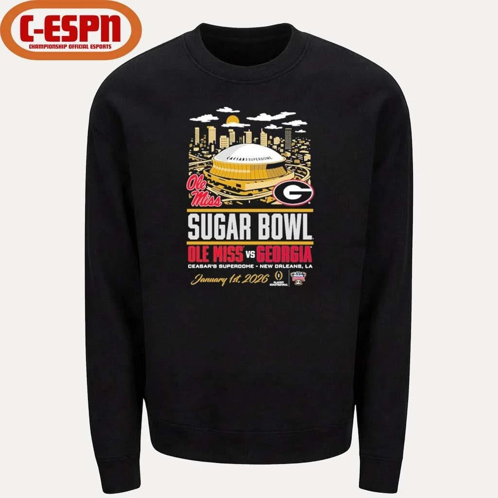 Official Georgia Bulldogs 2026 Sugar Bowl Head to Head Vs Ole Miss January 1st Stadium Shirt