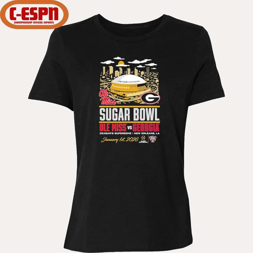 Official Georgia Bulldogs 2026 Sugar Bowl Head to Head Vs Ole Miss January 1st Stadium Shirt