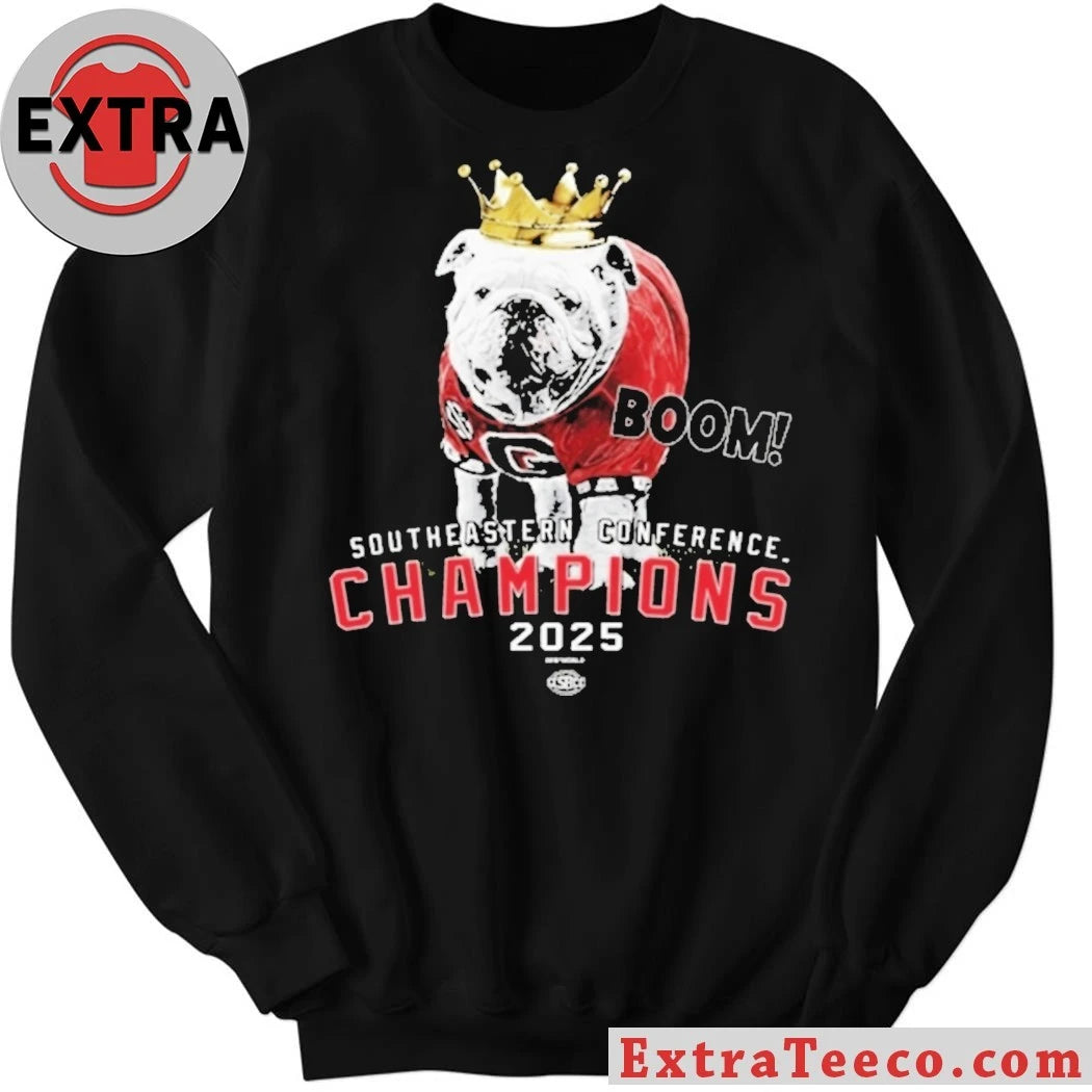 Official Georgia Bulldogs Boom Southeastern Conference in 2025 Championship Shirt