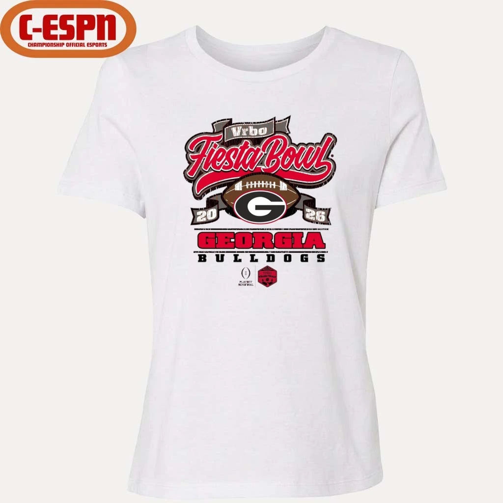 Official Georgia Bulldogs CFP Semifinal 2026 Vrbo Fiesta Bowl Scripted Shirt