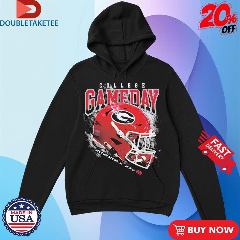 Official Georgia Bulldogs College GameDay Live From Athens GA 2025 Helmet Shirts