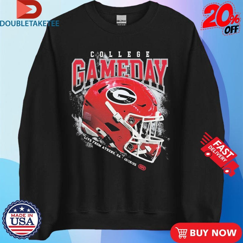 Official Georgia Bulldogs College GameDay Live From Athens GA 2025 Helmet Shirts