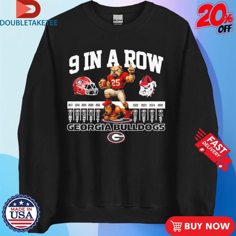 Official Georgia Bulldogs Trample Tennessee Volunteers 9 In A Row Mascot Shirts