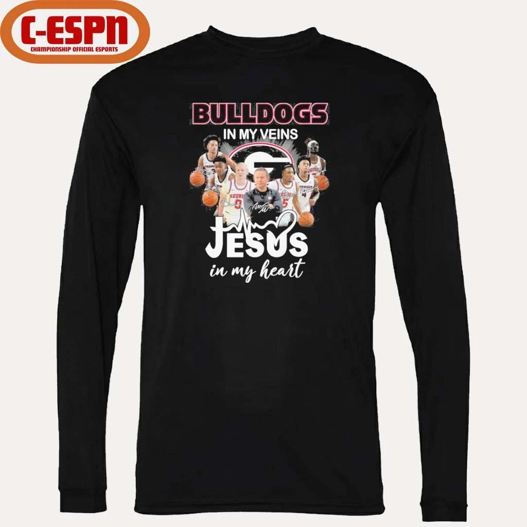 Official Georgia Men’s Basketball In My Veins Jesus In My Heart Shirt