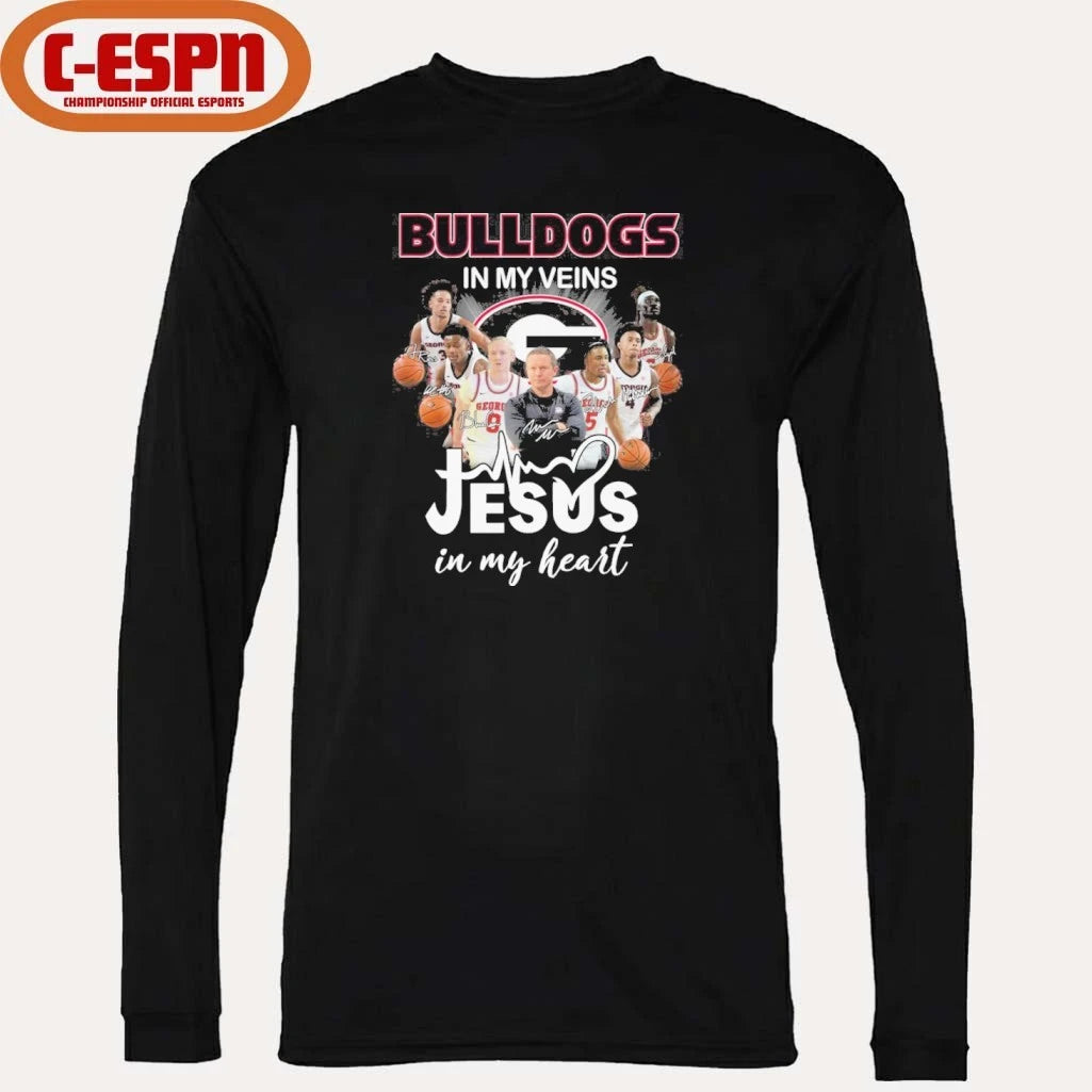 Official Georgia Men’s Basketball In My Veins Jesus In My Heart Shirt