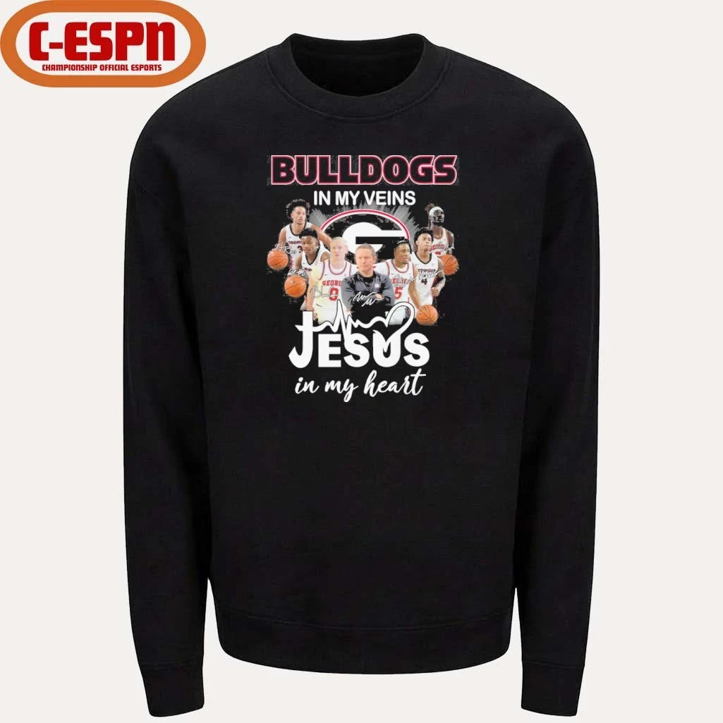Official Georgia Men’s Basketball In My Veins Jesus In My Heart Shirt