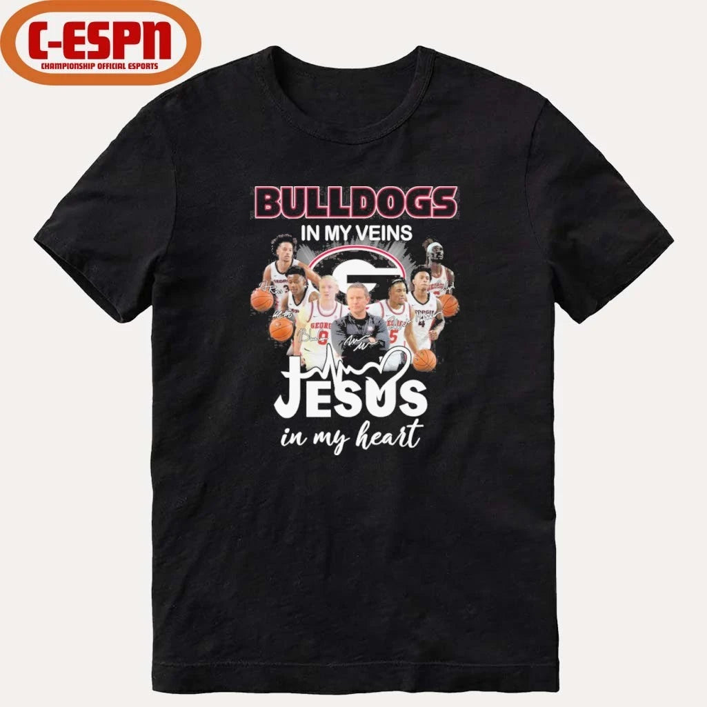 Official Georgia Men’s Basketball In My Veins Jesus In My Heart Shirt