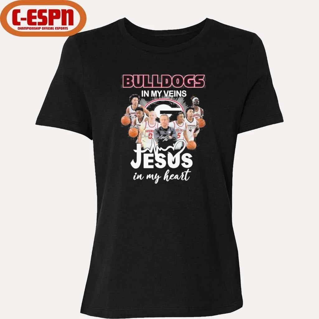 Official Georgia Men’s Basketball In My Veins Jesus In My Heart Shirt