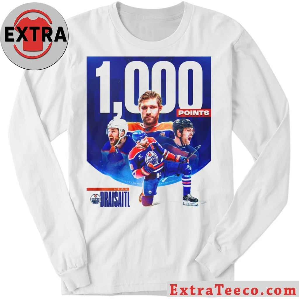 Official German professional ice hockey player Leon Draisaitl of the Edmonton Oilers reached the 1,000-point milestone in his career in the National Hockey League Shirt