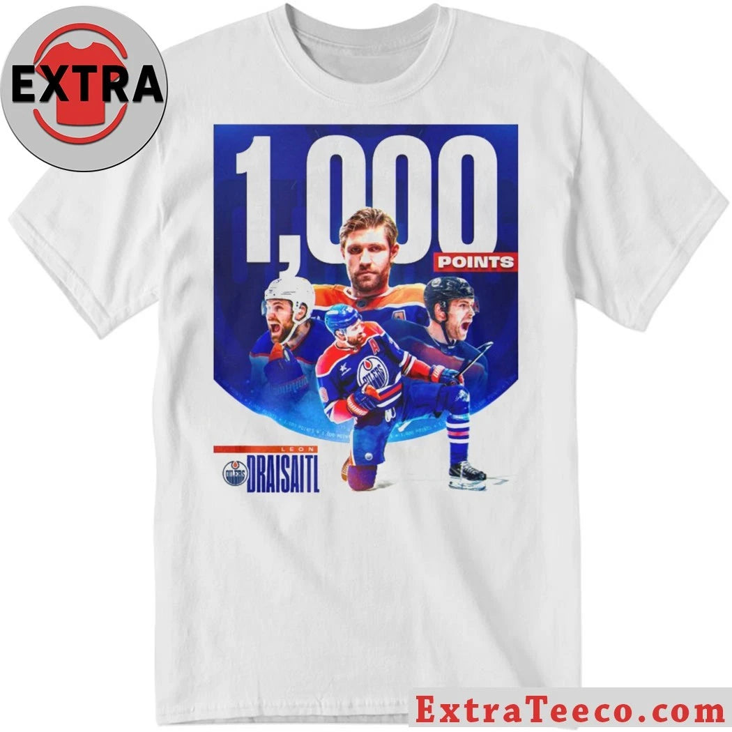Official German professional ice hockey player Leon Draisaitl of the Edmonton Oilers reached the 1,000-point milestone in his career in the National Hockey League Shirt