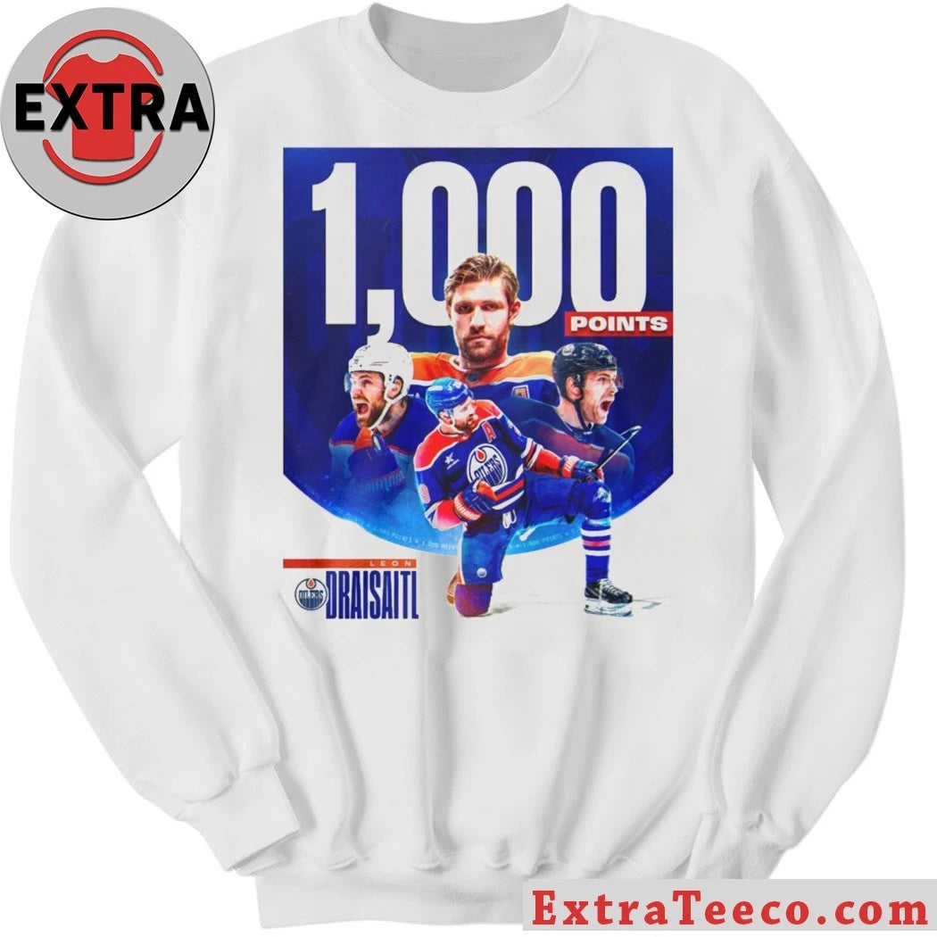 Official German professional ice hockey player Leon Draisaitl of the Edmonton Oilers reached the 1,000-point milestone in his career in the National Hockey League Shirt