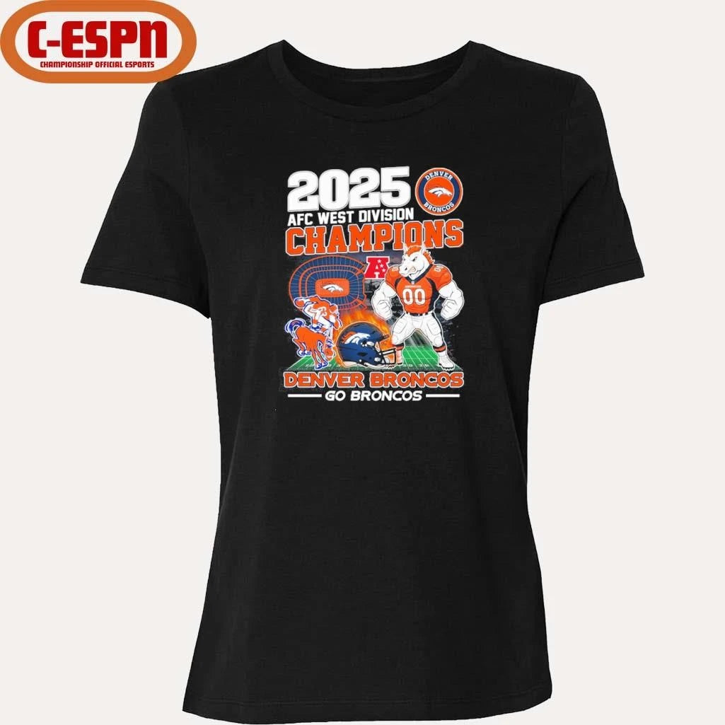 Official Go Broncos 2025 AFC West Champions Shirt