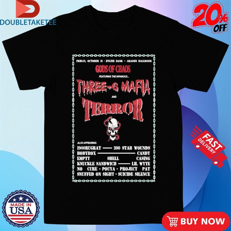 Official Gods of Chaos Halloween Chicago, IL Oct 31 2025 Tour Shirts