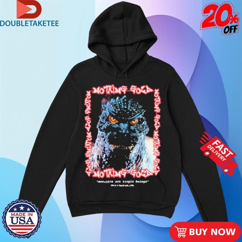 Official Godzilla X Nothing Gold Pop Up Cartoon Face  Shirts
