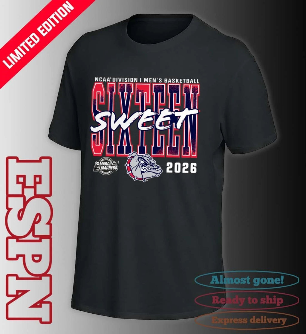 Official Gonzaga Bulldogs 2026 NCAA Men’s Basketball Tournament March Madness Sweet 16 T-Shirt