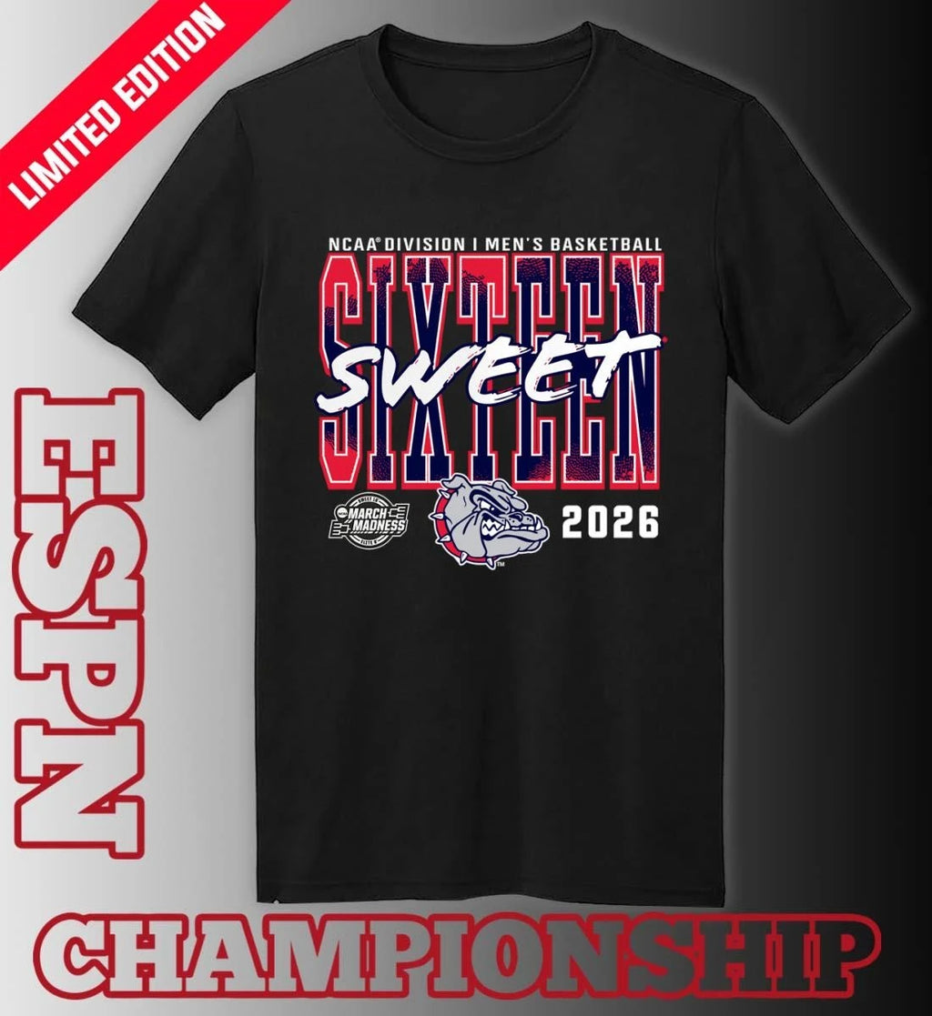 Official Gonzaga Bulldogs 2026 NCAA Men’s Basketball Tournament March Madness Sweet 16 T-Shirt