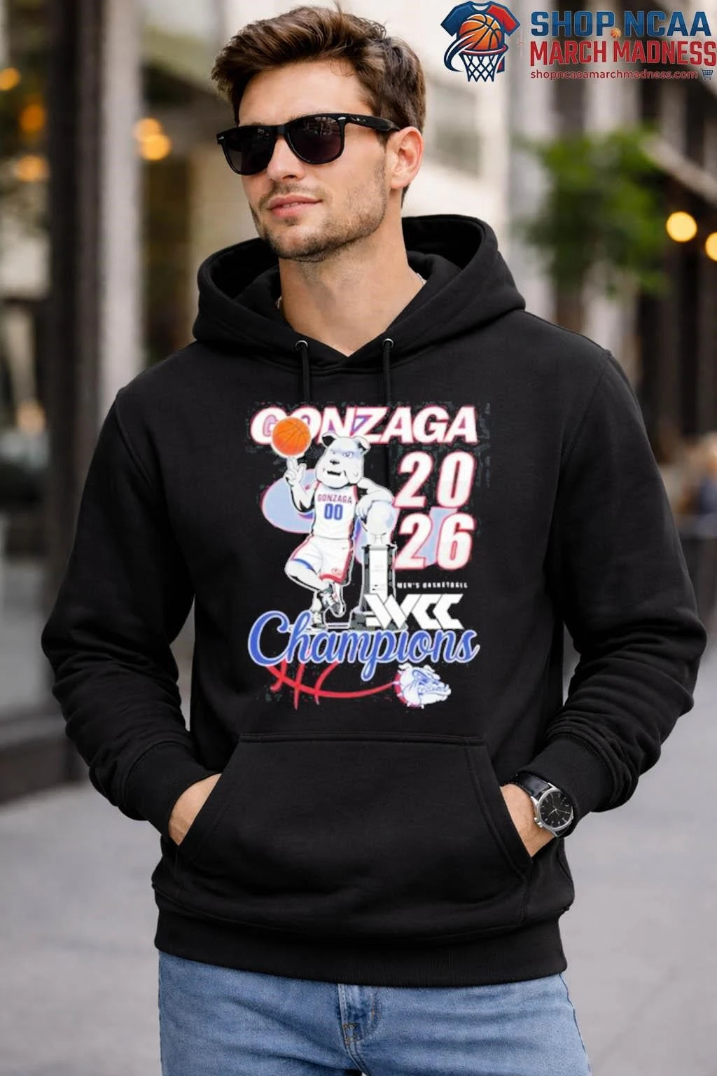 Official Gonzaga Bulldogs 2026 WCC Champions Men’s Basketball T-Shirt