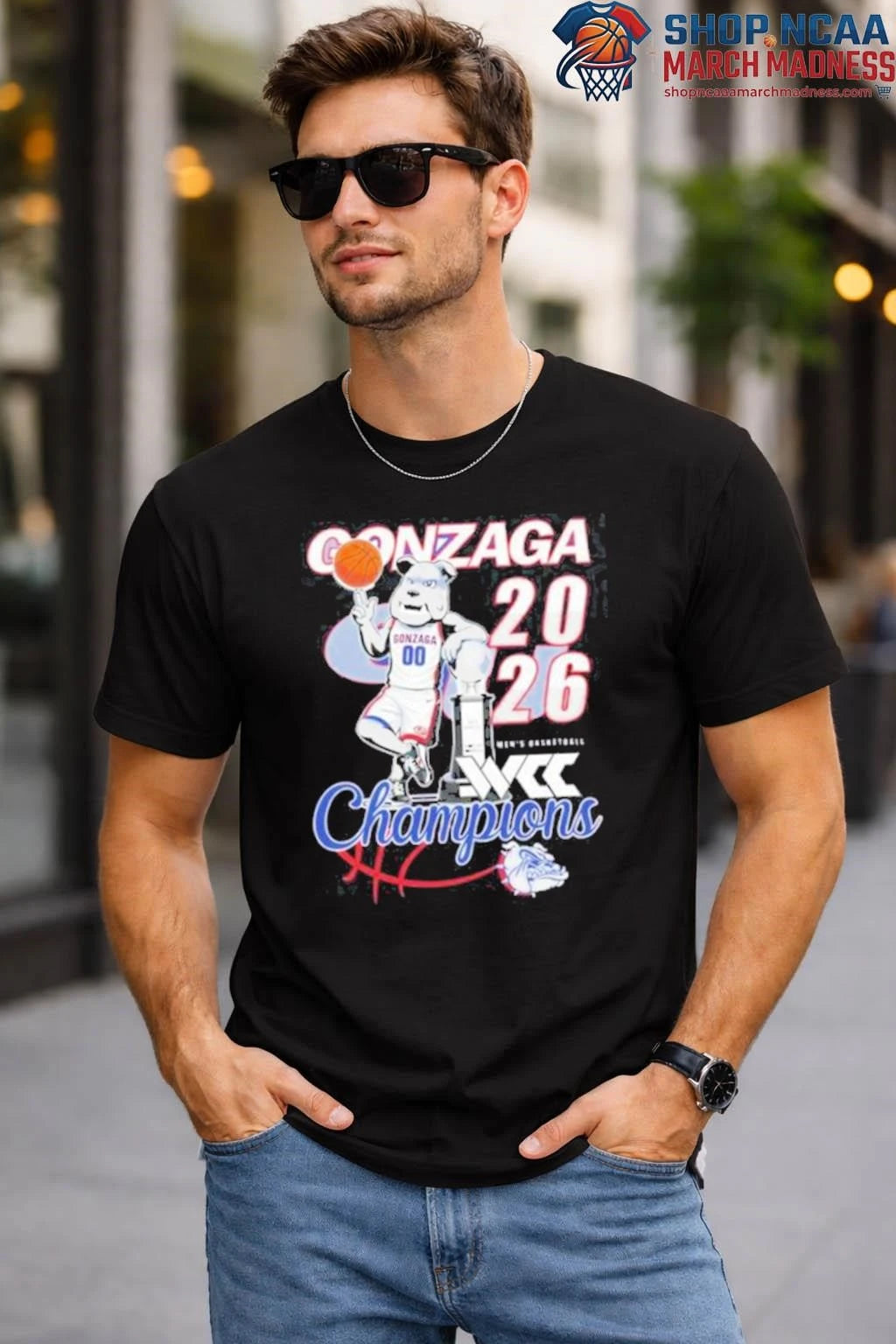 Official Gonzaga Bulldogs 2026 WCC Champions Men’s Basketball T-Shirt