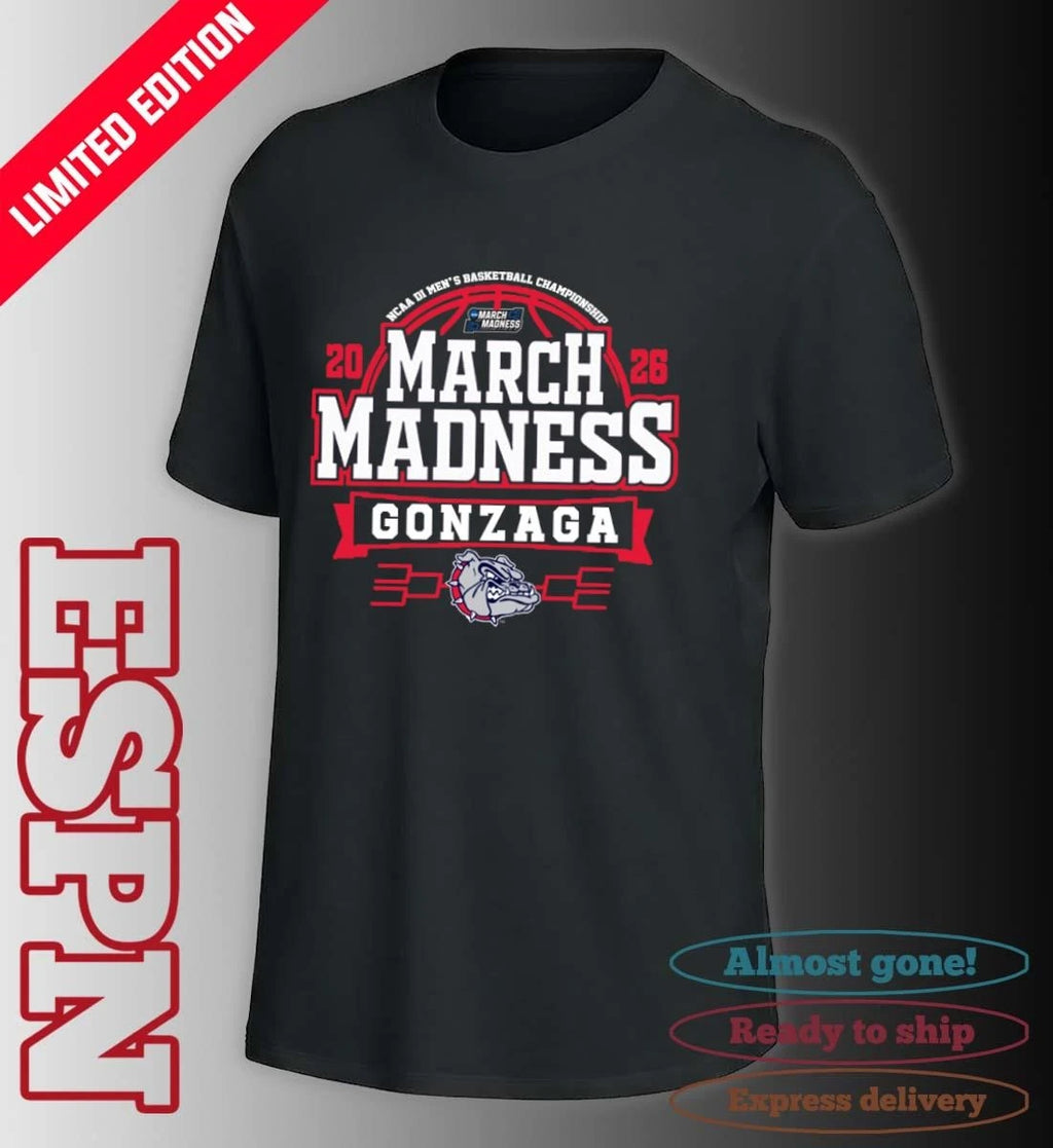 Official Gonzaga Bulldogs March Madness 2026 NCAA DI Men’s Basketball Tournament T-Shirt
