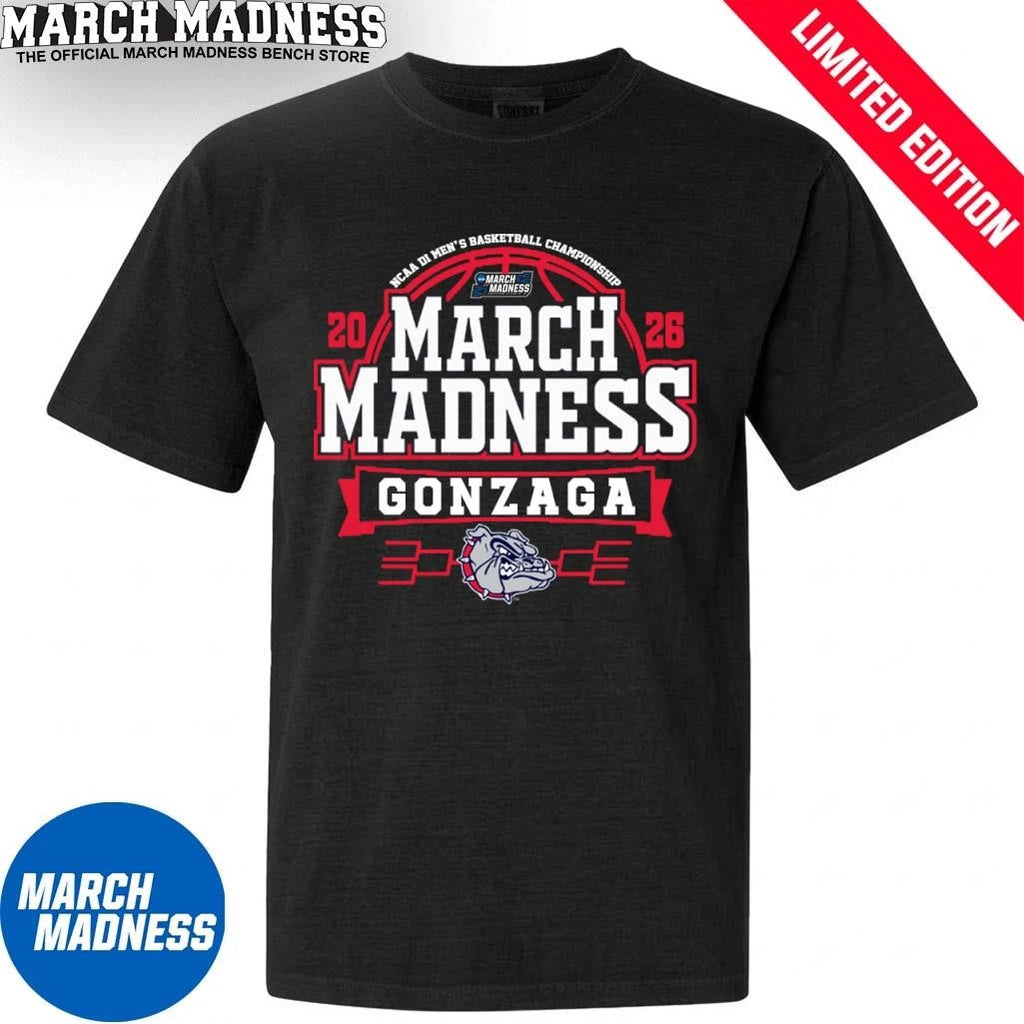 Official Gonzaga Bulldogs March Madness NCAA Men’s Basketball 2026 T-Shirt