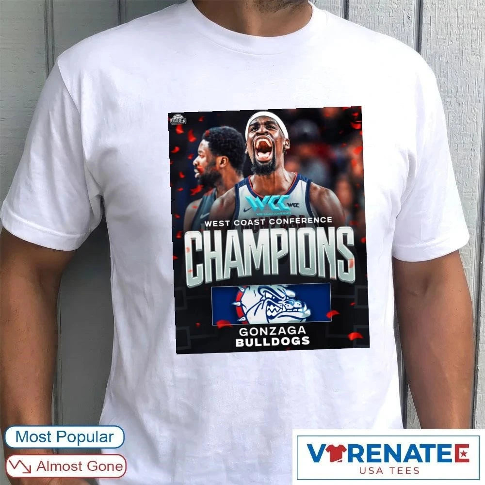 Official Gonzaga Bulldogs Men’s Basketball 2026 West Coast Conference Champions Poster T-Shirt